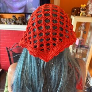 Free people crochet head scarf NWT